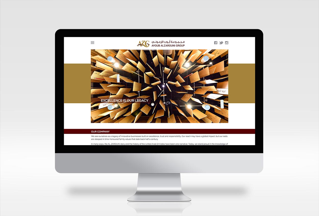 Website design dubai of Ayoub Alzarouni Group